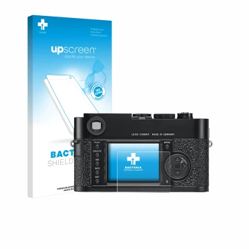 Front side of a product packaging with the brand logo upscreen. Next to it is the device Leica M9 shown with the corresponding