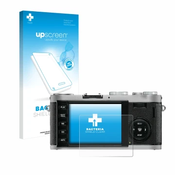 Front side of a product packaging with the brand logo upscreen. Next to it is the device Leica X1 shown with the corresponding