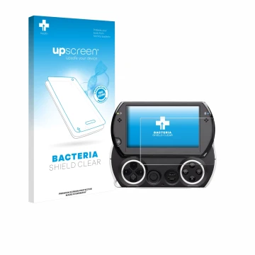 Front side of a product packaging with the brand logo upscreen. Next to it is the device Sony PSP Go shown with the correspond