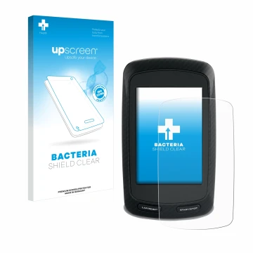 Front side of a product packaging with the brand logo upscreen. Next to it is the device Garmin Edge 800 shown with the corres