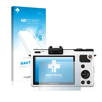 Front side of a product packaging with the brand logo upscreen. Next to it is the device Olympus XZ-1 shown with the correspon