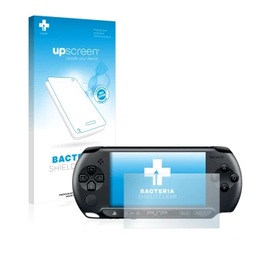 Front side of a product packaging with the brand logo upscreen. Next to it is the device Sony PSP Street E1004 shown with the 
