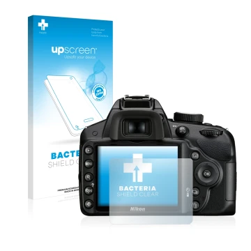 Front side of a product packaging with the brand logo upscreen. Next to it is the device Nikon D3200 shown with the correspond
