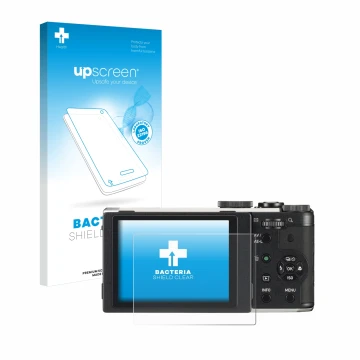 Front side of a product packaging with the brand logo upscreen. Next to it is the device Pentax MX-1 shown with the correspond