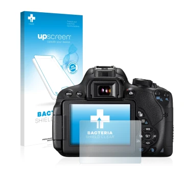 Front side of a product packaging with the brand logo upscreen. Next to it is the device Canon EOS 700D shown with the corresp