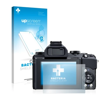 Front side of a product packaging with the brand logo upscreen. Next to it is the device Olympus Stylus 1 shown with the corre