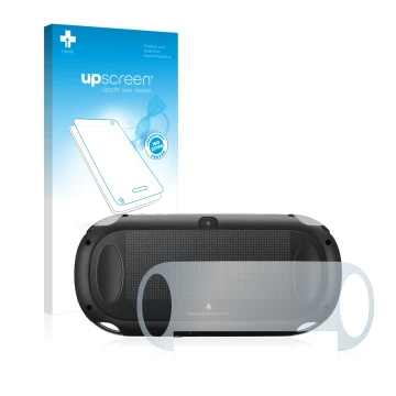 Front side of a product packaging with the brand logo upscreen. Next to it is the device Sony Playstation PCH-1000-Serie PS Vi