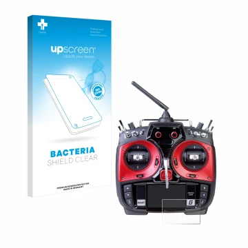 Front side of a product packaging with the brand logo upscreen. Next to it is the device Graupner MZ-24 shown with the corresp