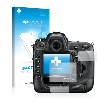 Front side of a product packaging with the brand logo upscreen. Next to it is the device Nikon D4S shown with the correspondin