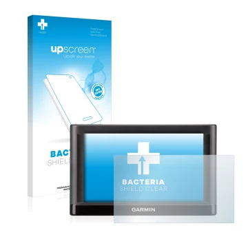 Front side of a product packaging with the brand logo upscreen. Next to it is the device Garmin nüvi 55LT shown with the corre