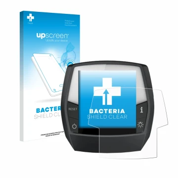 Front side of a product packaging with the brand logo upscreen. Next to it is the device Bosch Intuvia Active Line shown with 