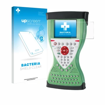Front side of a product packaging with the brand logo upscreen. Next to it is the device Leica Viva Controller CS15 shown with
