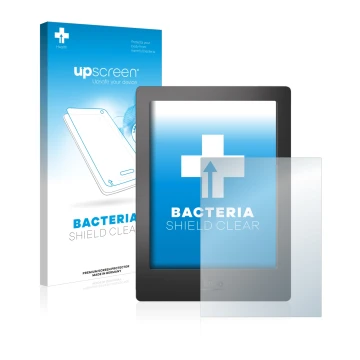 Front side of a product packaging with the brand logo upscreen. Next to it is the device Kobo Aura H2O shown with the correspo