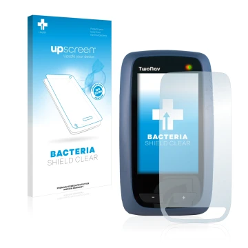 Front side of a product packaging with the brand logo upscreen. Next to it is the device CompeGPS TwoNav Anima shown with the 