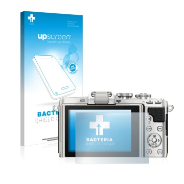 Front side of a product packaging with the brand logo upscreen. Next to it is the device Olympus PEN E-PL7 shown with the corr