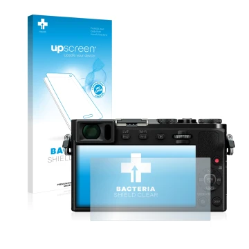 Front side of a product packaging with the brand logo upscreen. Next to it is the device Panasonic Lumix DMC-GM5 shown with th
