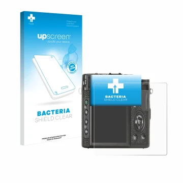 Front side of a product packaging with the brand logo upscreen. Next to it is the device Fujifilm X10 shown with the correspon