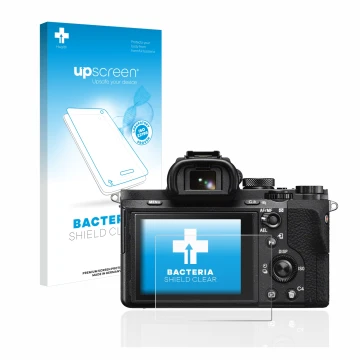 Front side of a product packaging with the brand logo upscreen. Next to it is the device Sony Alpha 7 II (ILCE-7M2) shown with