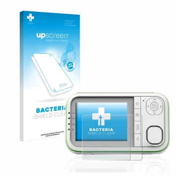 Front side of a product packaging with the brand logo upscreen. Next to it is the device Belkin Baby 1000 Babyphone shown with