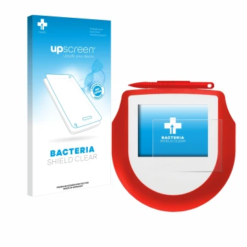 Front side of a product packaging with the brand logo upscreen. Next to it is the device Signotec Signature Pad Omega shown wi