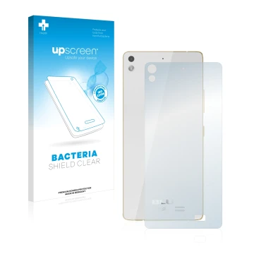 Front side of a product packaging with the brand logo upscreen. Next to it is the device BLU Vivo Air (Back) shown with the co