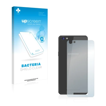 Front side of a product packaging with the brand logo upscreen. Next to it is the device Siswoo C50 Longbow (Back) shown with 