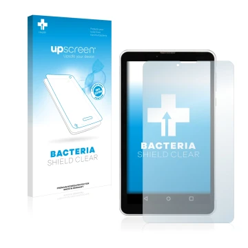 Front side of a product packaging with the brand logo upscreen. Next to it is the device Chuwi Vi7 shown with the correspondin