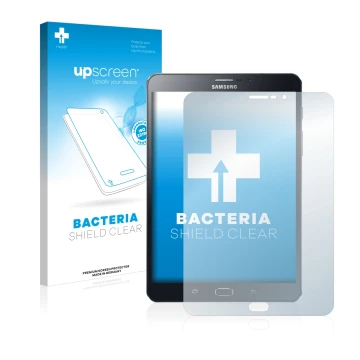 Front side of a product packaging with the brand logo upscreen. Next to it is the device Samsung Galaxy Tab Tab S2 8.0 LTE sho