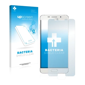 Front side of a product packaging with the brand logo upscreen. Next to it is the device Samsung Galaxy A5 2016 shown with the