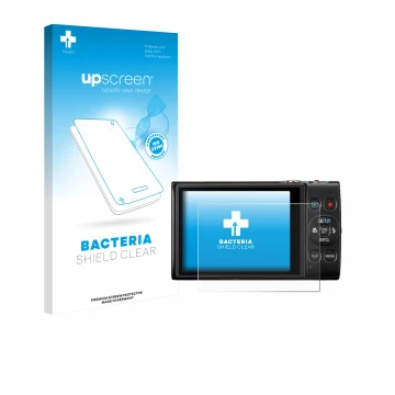 Front side of a product packaging with the brand logo upscreen. Next to it is the device Canon Digital Ixus 285 hs shown with 