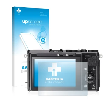 Front side of a product packaging with the brand logo upscreen. Next to it is the device Fujifilm FinePix X70 shown with the c