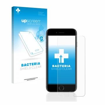 Front side of a product packaging with the brand logo upscreen. Next to it is the device Apple iPhone 7 shown with the corresp