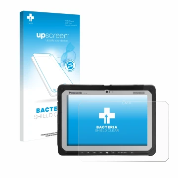 Front side of a product packaging with the brand logo upscreen. Next to it is the device Panasonic Toughbook CF-20 MK1 shown w