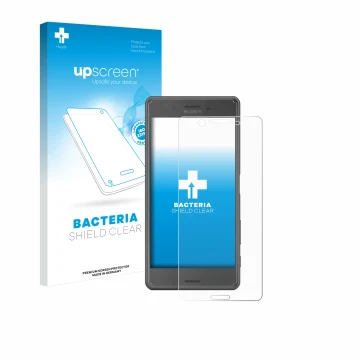 Front side of a product packaging with the brand logo upscreen. Next to it is the device Sony Xperia X Performance shown with 