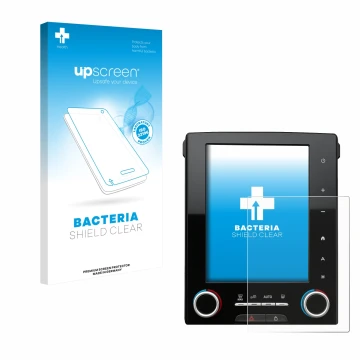 Front side of a product packaging with the brand logo upscreen. Next to it is the device Renault Megane GT R-Link 2 8.7