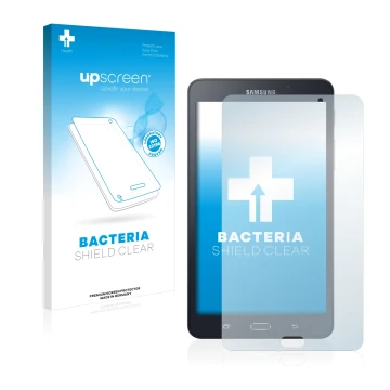 Front side of a product packaging with the brand logo upscreen. Next to it is the device Samsung Galaxy J Max shown with the c