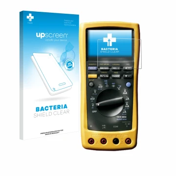 Front side of a product packaging with the brand logo upscreen. Next to it is the device Fluke MultiMeter 189 shown with the c