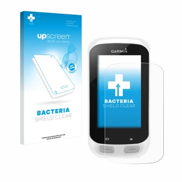 Front side of a product packaging with the brand logo upscreen. Next to it is the device Garmin Edge Explore 1000 shown with t