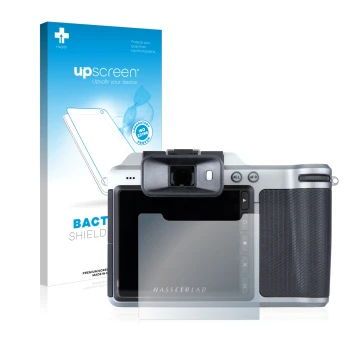 Front side of a product packaging with the brand logo upscreen. Next to it is the device Hasselblad X1D-50c shown with the cor