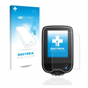 Front side of a product packaging with the brand logo upscreen. Next to it is the device Freestyle Libre shown with the corres