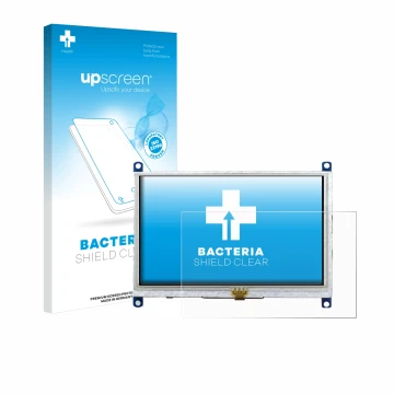 Front side of a product packaging with the brand logo upscreen. Next to it is the device Raspberry Pi Touchscreen 5