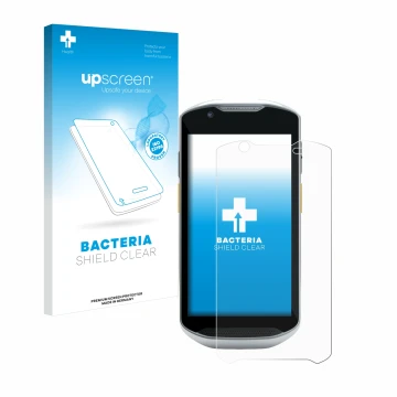 Front side of a product packaging with the brand logo upscreen. Next to it is the device Zebra TC56 shown with the correspondi