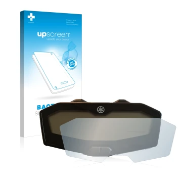 Front side of a product packaging with the brand logo upscreen. Next to it is the device Yamaha MT-07 2018-2020 shown with the