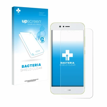 Front side of a product packaging with the brand logo upscreen. Next to it is the device Huawei Nova 2 shown with the correspo