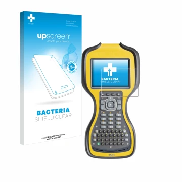 Front side of a product packaging with the brand logo upscreen. Next to it is the device Trimble TSC3 shown with the correspon