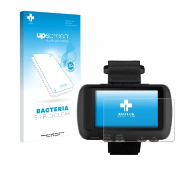 Front side of a product packaging with the brand logo upscreen. Next to it is the device Garmin Foretrex 601 shown with the co