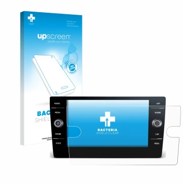 Front side of a product packaging with the brand logo upscreen. Next to it is the device Volkswagen T-Roc 2017-2019 Discover M