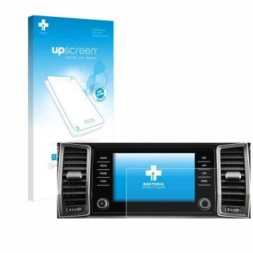 Front side of a product packaging with the brand logo upscreen. Next to it is the device Skoda Columbus Kodiaq 2017-2018 Infot