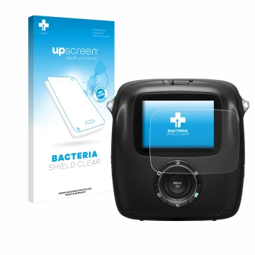 Front side of a product packaging with the brand logo upscreen. Next to it is the device Fujifilm Instax Square SQ10 shown wit