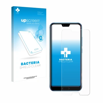 Front side of a product packaging with the brand logo upscreen. Next to it is the device Honor 10 shown with the corresponding